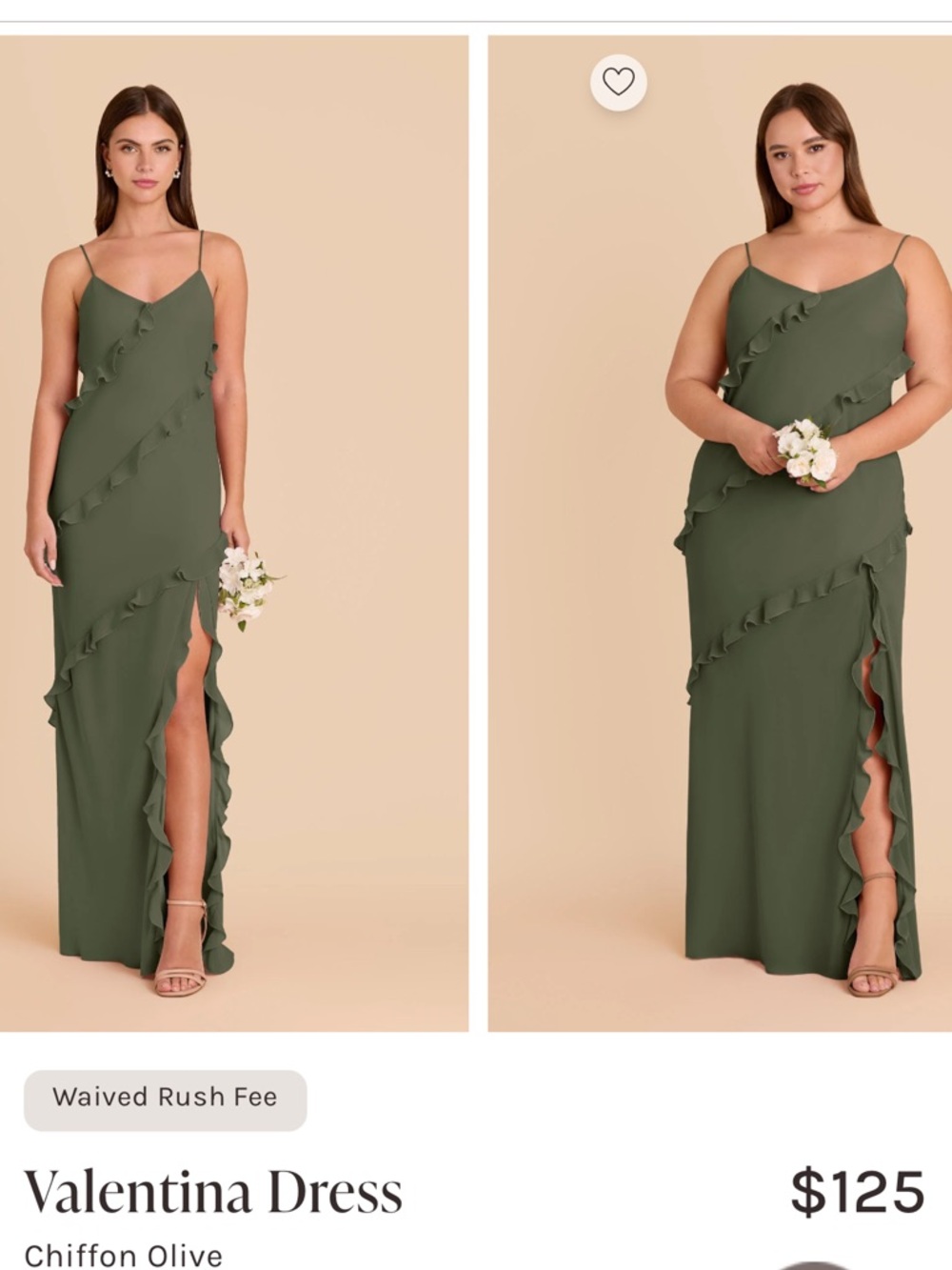Valentina Dress — Olive Chiffon